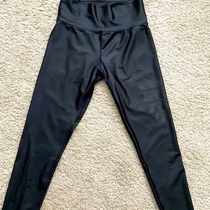 ADIDAS shiny black workout leggings